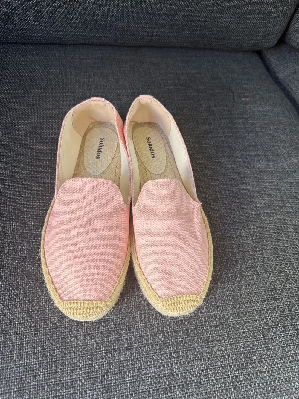 Soludos NEW Size 39 Pink Canvas Espadrille Slip-Ons
